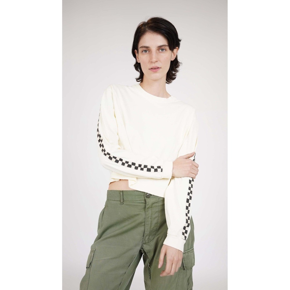 Ragabond Studio Gent's Crop Top Cream Checkerboard / Women's Large
